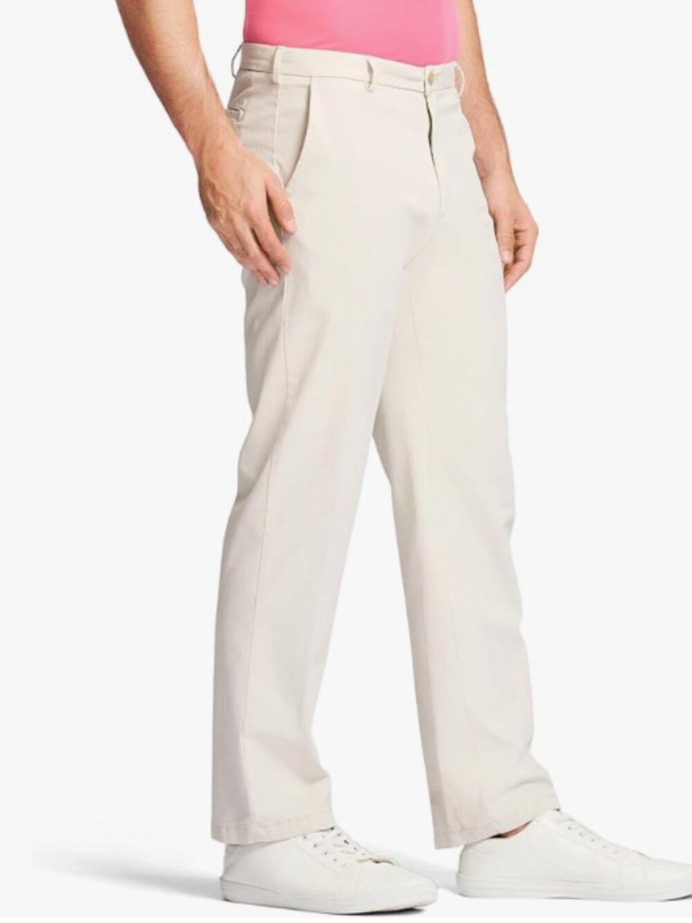 Izod Classic Saltwater Stretch Flat-Front Chinos Men's 33W x 32L‎ Athletic Work